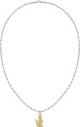 Lacoste Arthor Crocodile Pendant Necklace