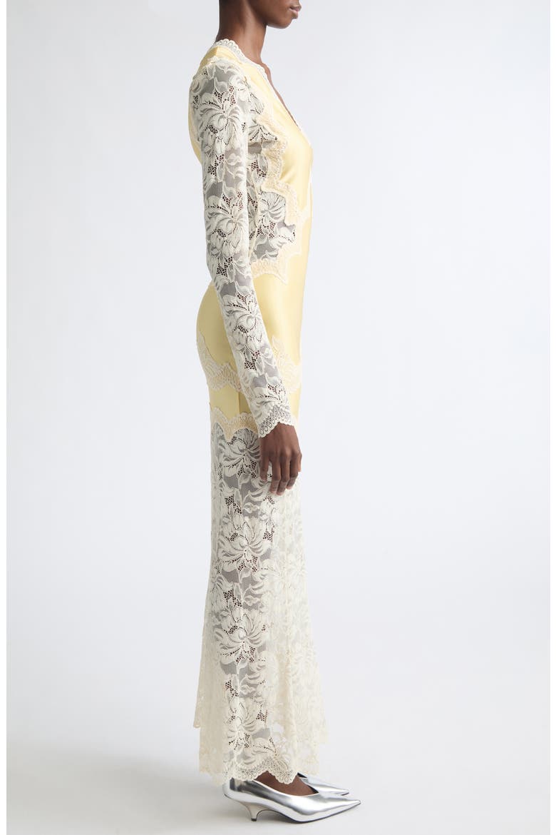 Long Sleeve Mixed Media Dress, Alternate, color, IVORY