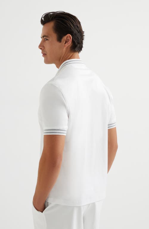 Shop Brunello Cucinelli Jersey Polo Shirt In White