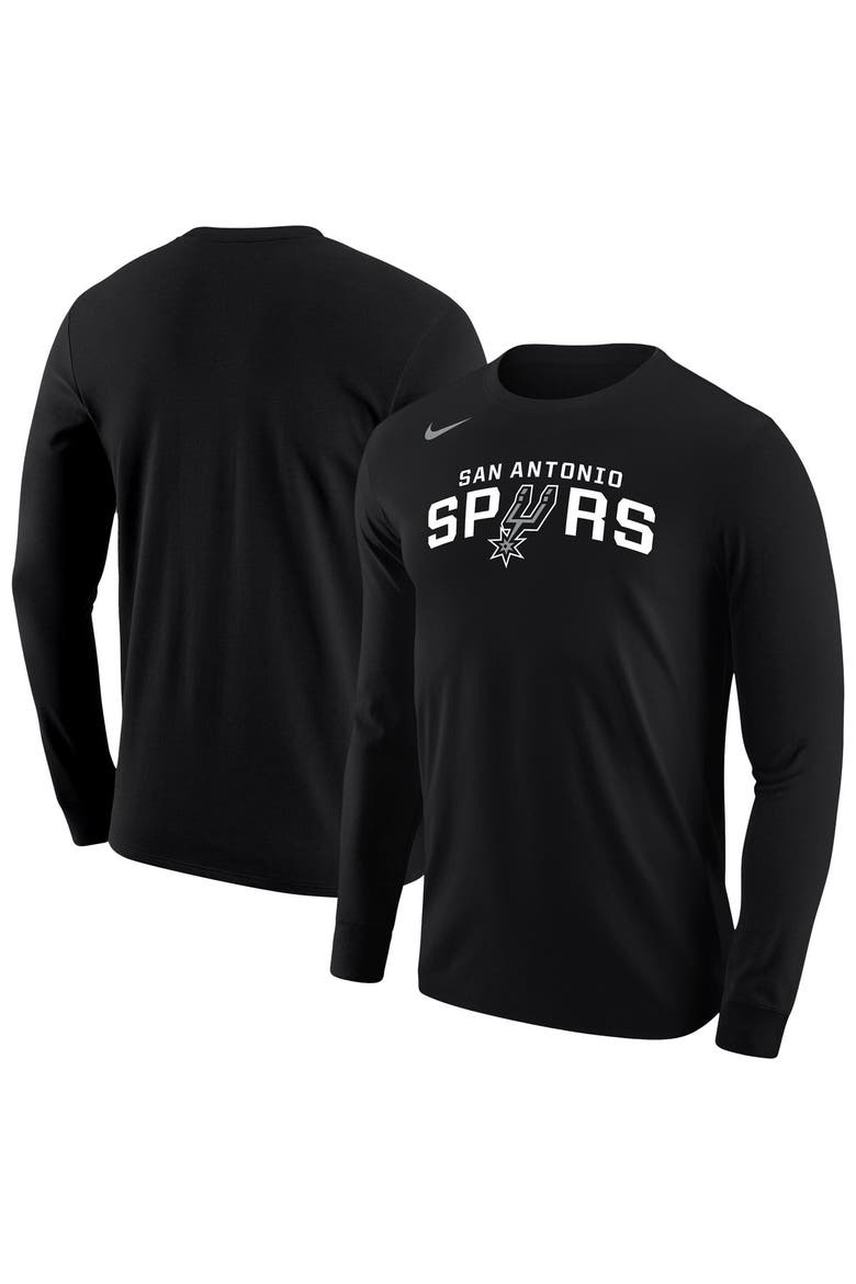 Men's Nike Black San Antonio Spurs Logo Core Long Sleeve T-Shirt, Main, color, Black