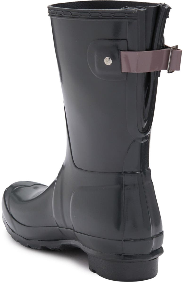 Hunter Original Short Adjustable Back Gloss Waterproof Rain Boot, Alternate, color,