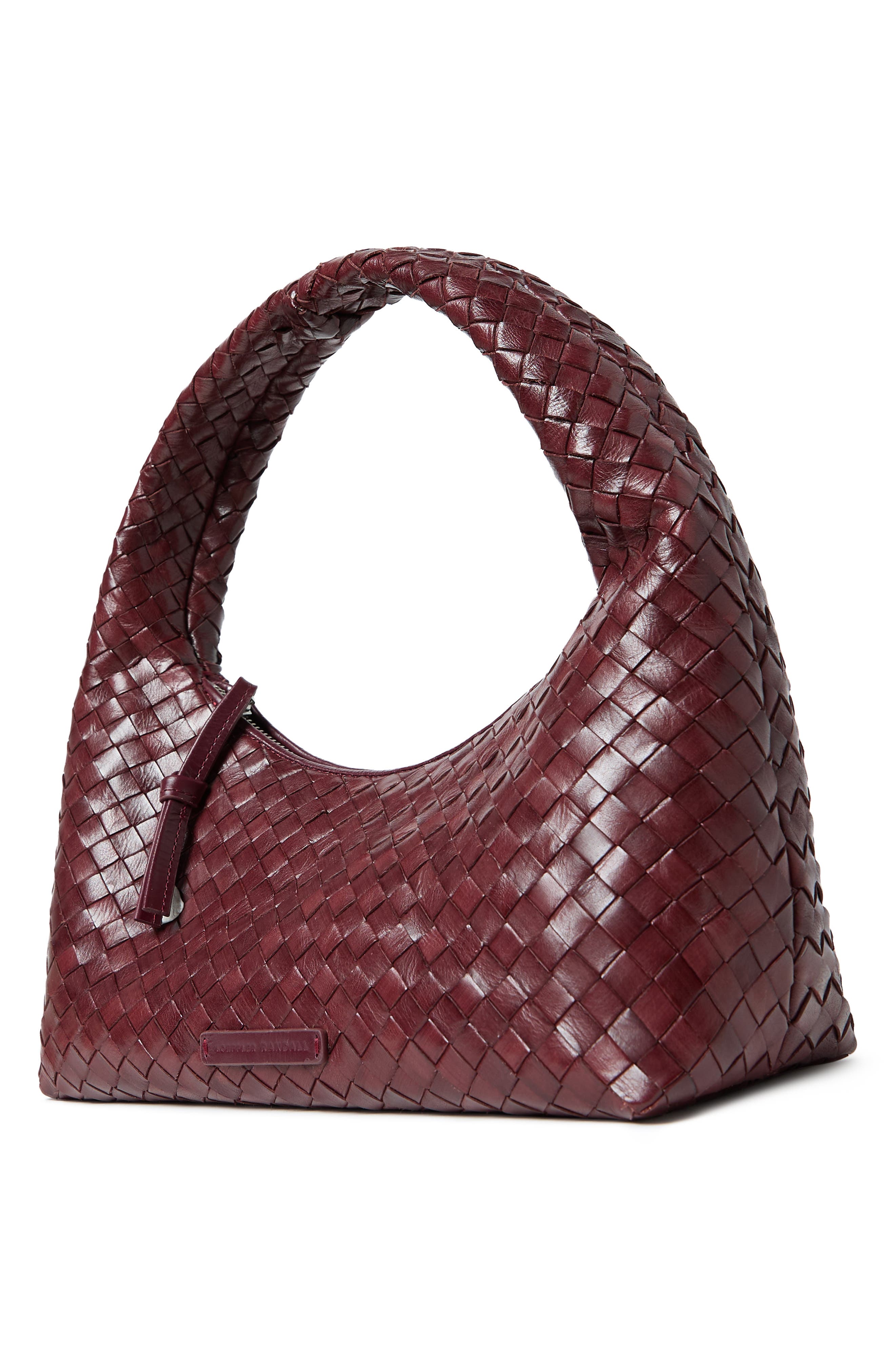 Loeffler Randall Mercer Woven Leather Shoulder Bag, Alternate, color, Maroon
