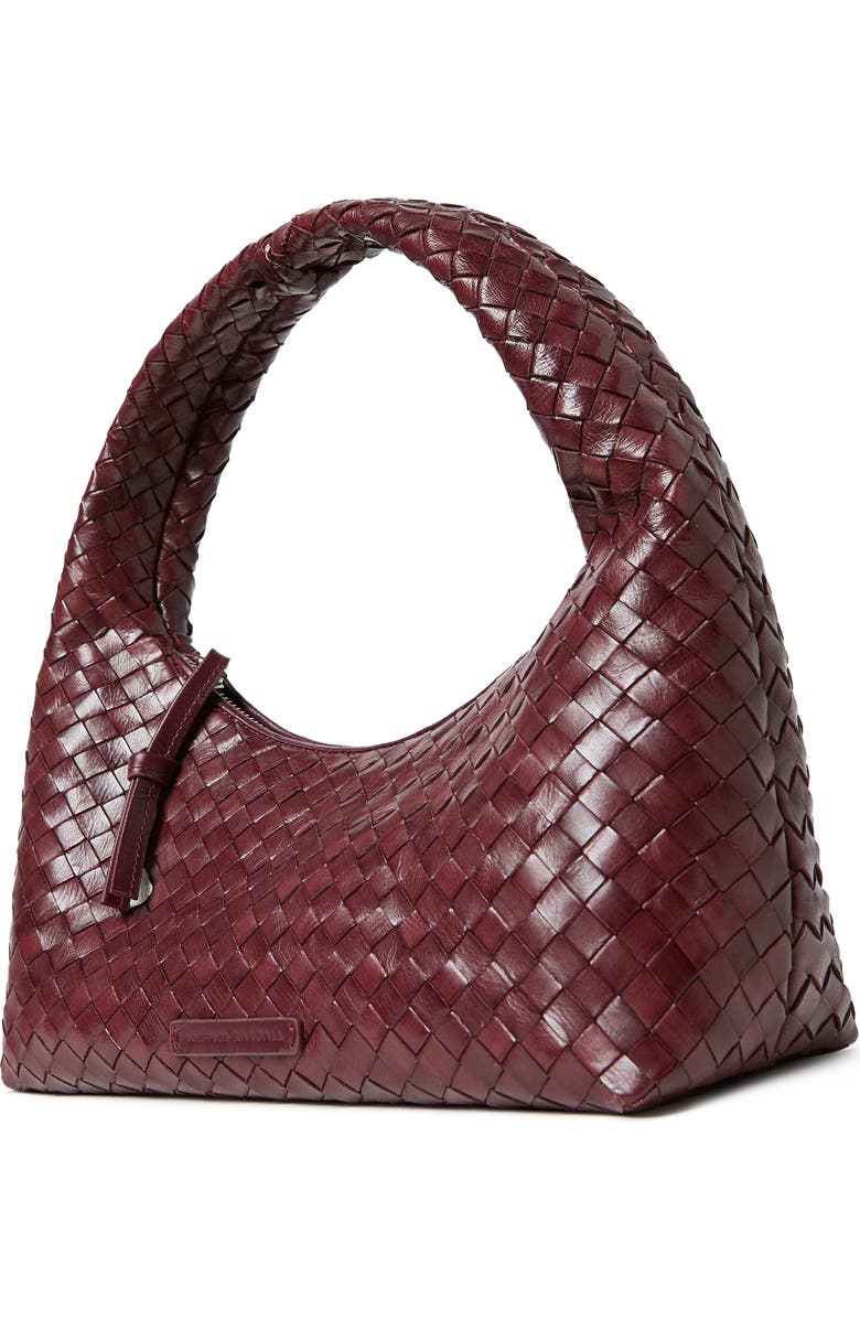 Loeffler Randall Mercer Woven Leather Shoulder Bag, Alternate, color, Maroon