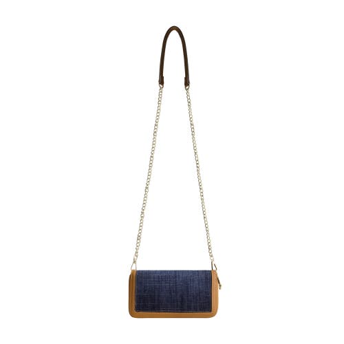 True Religion Buddha Patch Double Zip Chain Wallet In Blue