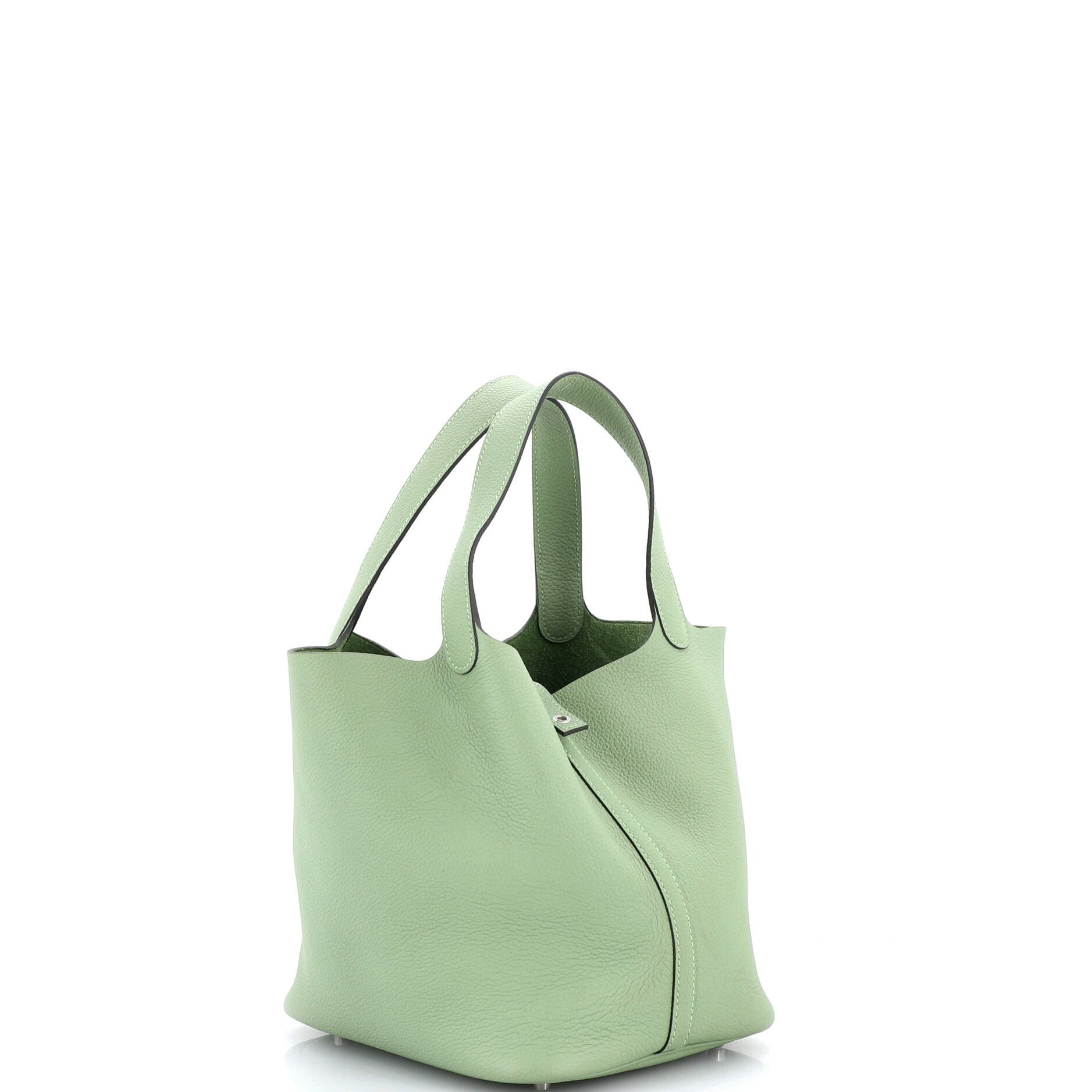 Pre-Owned Hermes Picotin Lock Bag Clemence MM, Alternate, color, Vert Criquet
