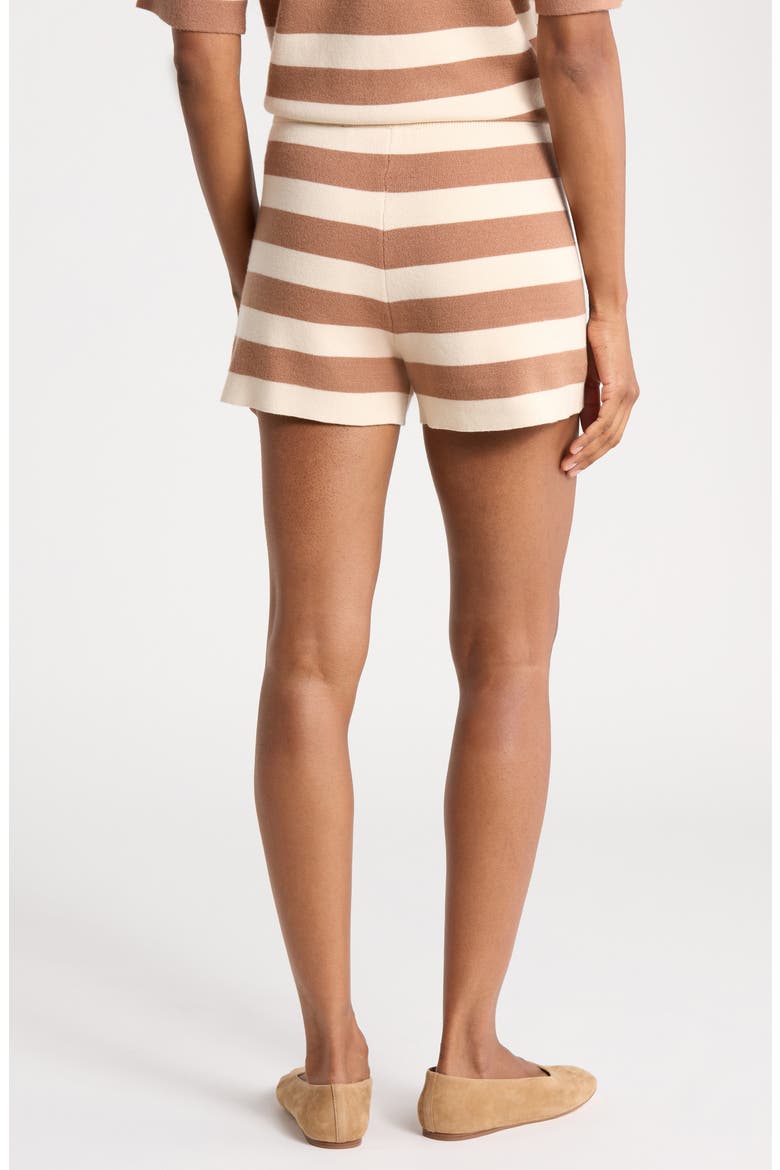 Stripe Knit Shorts, Alternate, color, CAFE/ ECRU STRIPE