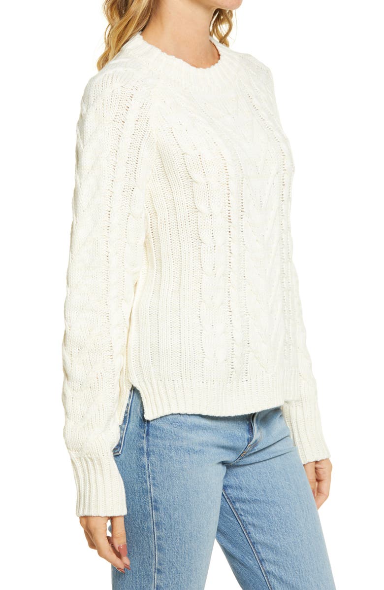 Cotton Emporium Cable Knit Sweater, Alternate, color, 
