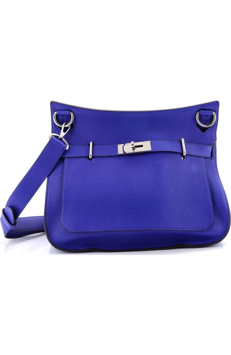 Pre-Owned Hermes Jypsiere Bag Clemence 34, Main, color, Bleu Electrique