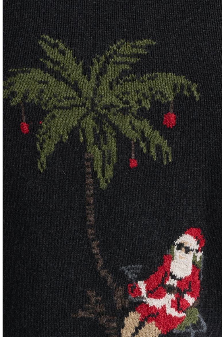 Beachy Claus Button Neck Cardigan, Alternate, color, BLACK HEATHER