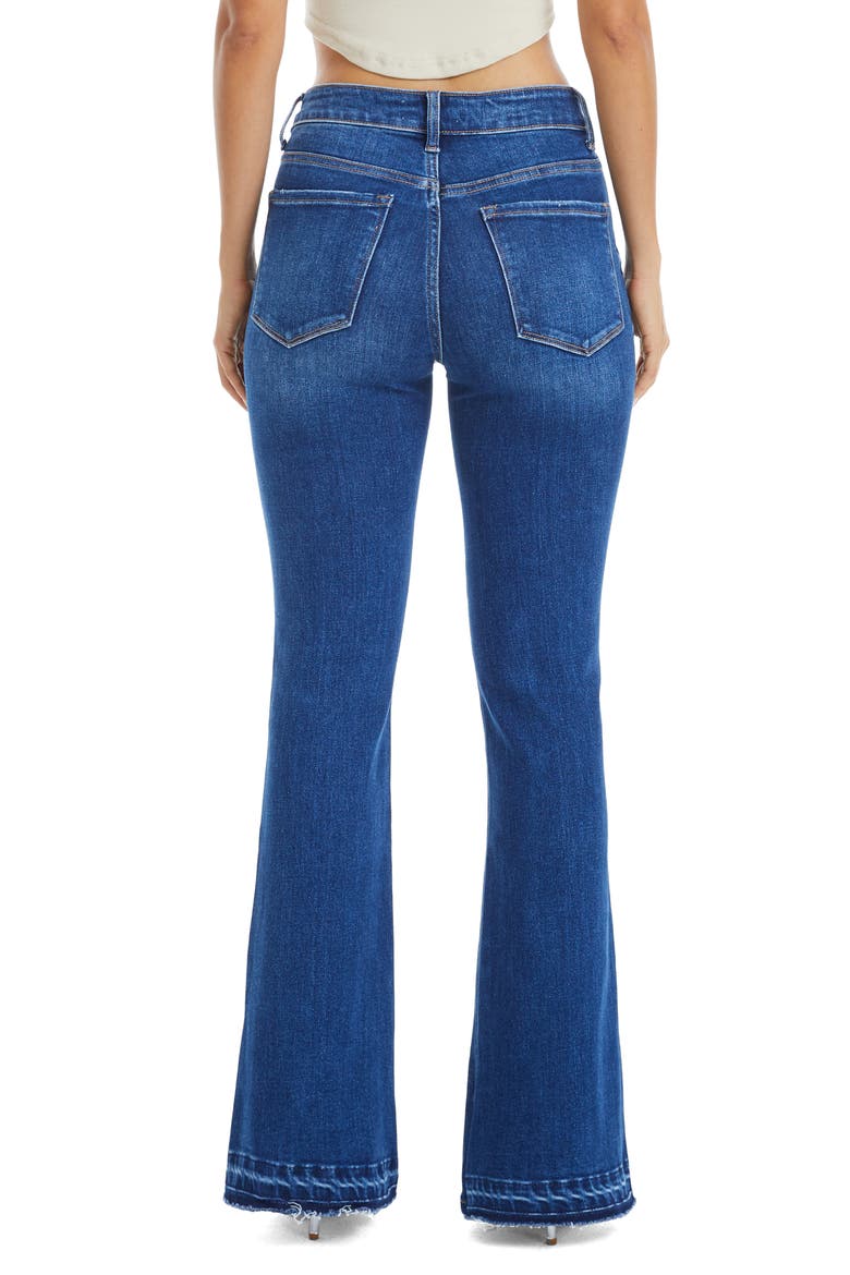 Split Hem Mid Rise Flare Jeans, Alternate, color, INDIGO ROCK