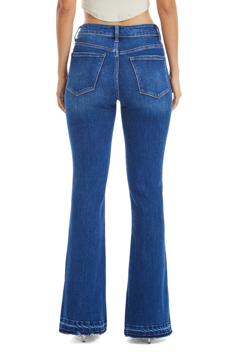 Bayeas Split Hem Mid Rise Flare Jeans, Alternate, color, Indigo Rock