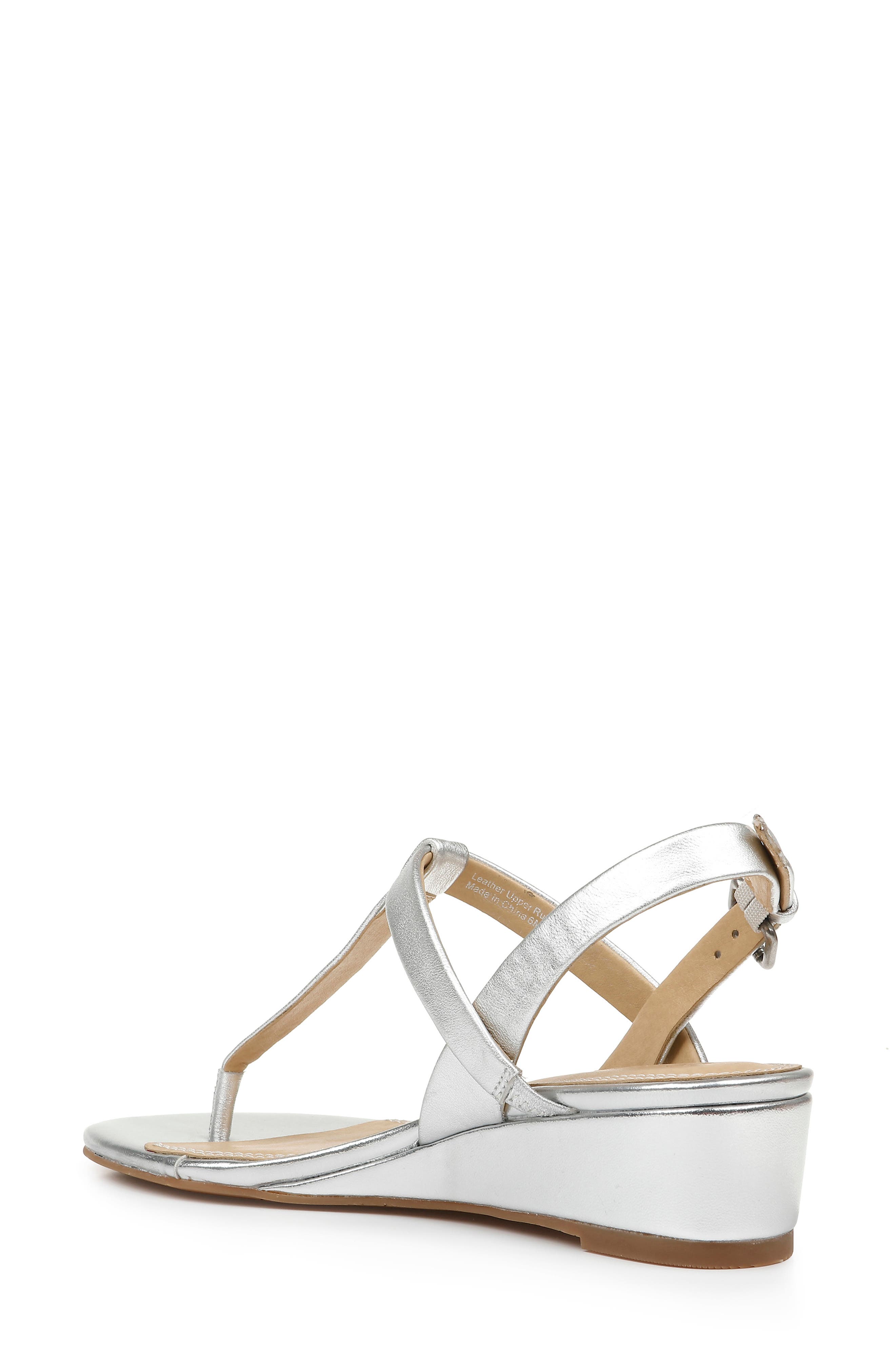 Avalon Wedge Sandal, Alternate, color, SILVER LEATHER