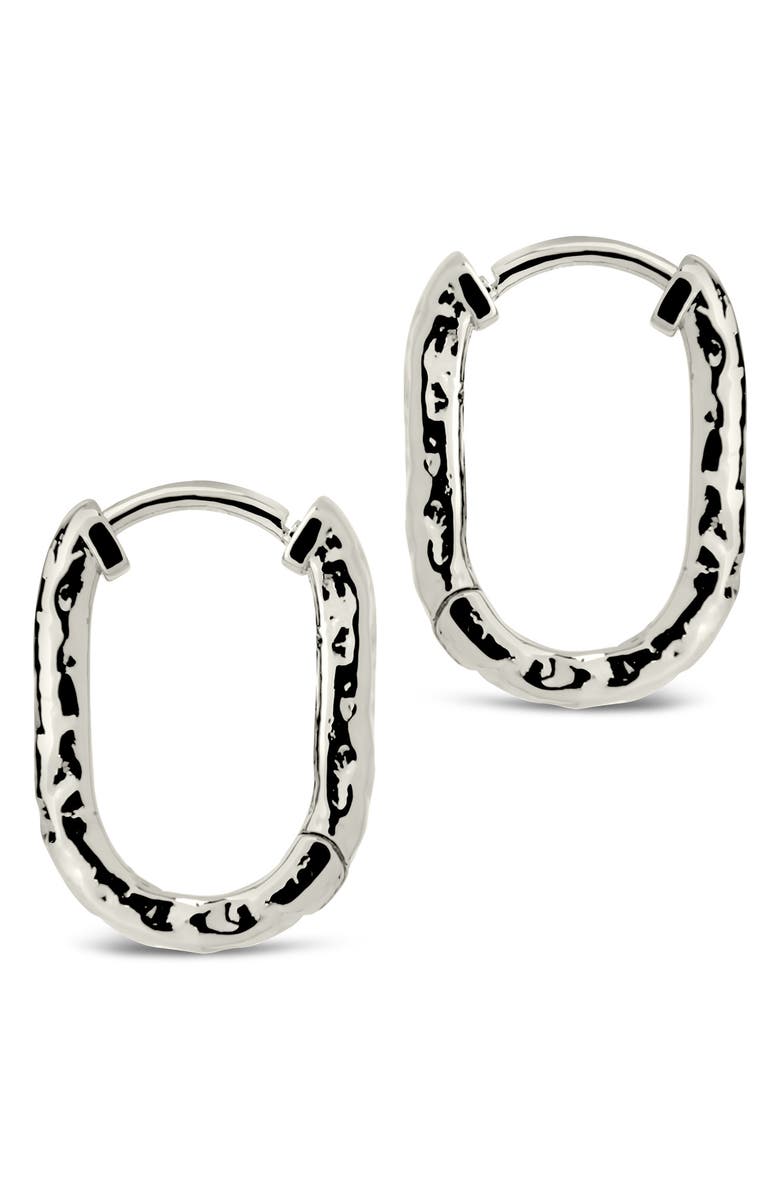 Sterling Forever Veronica Textured Hoop Earrings, Alternate, color, 
