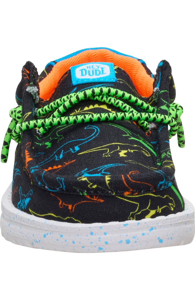 Hey Dude Kids' Wally Dinoworld Slip-On, Alternate, color, Black/ Neon Multi