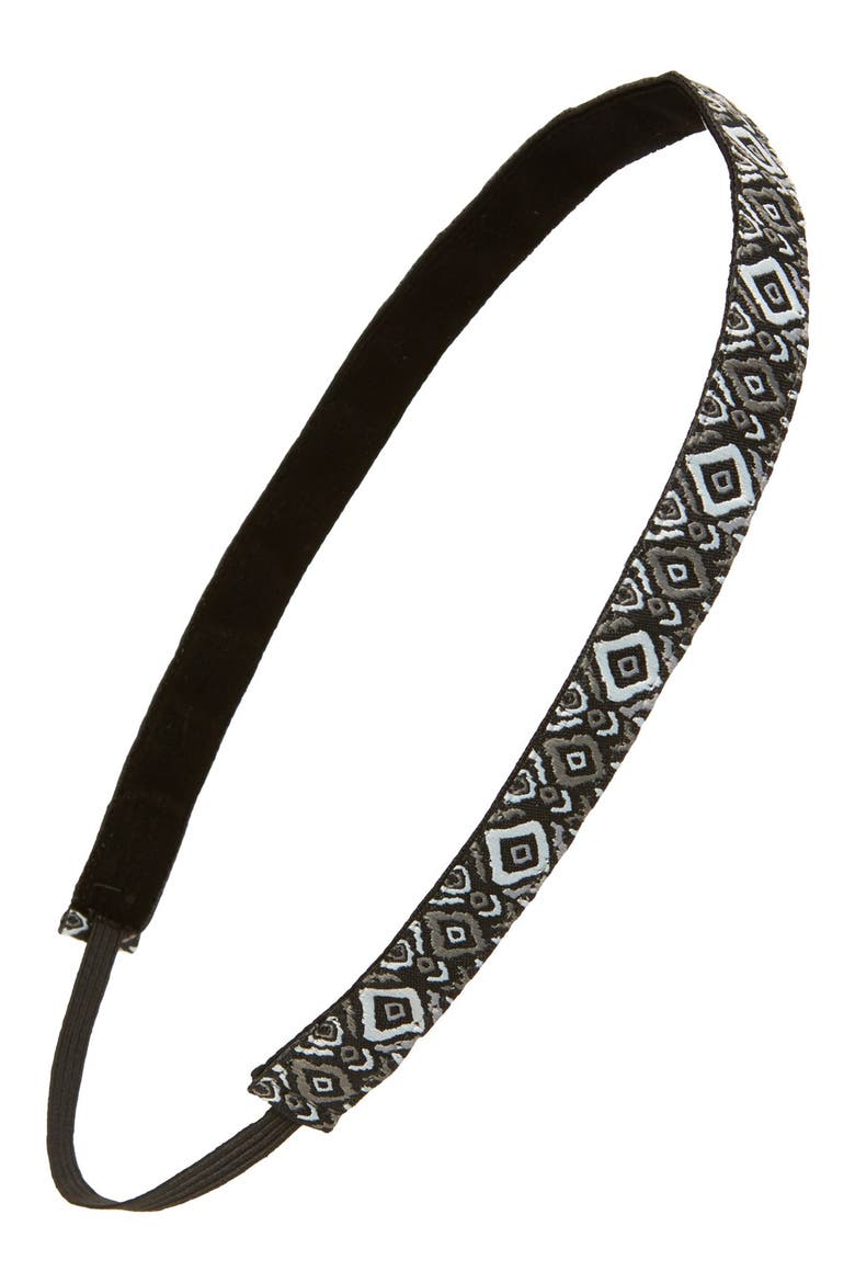 'Ikat You Looking' Fitness Head Wrap, Main, color, BLACK