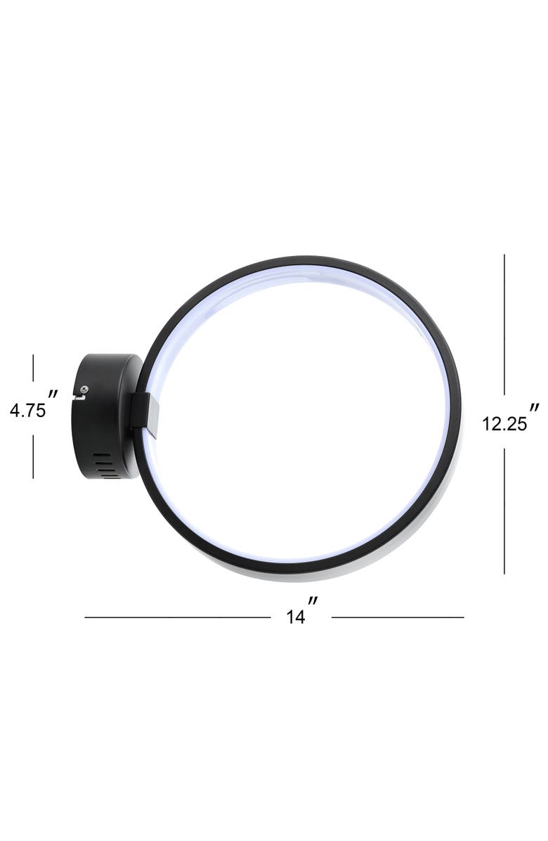 JONATHAN Y Nathaniel Dimmable Integrated LED Metal Wall Sconce, Alternate, color, Black