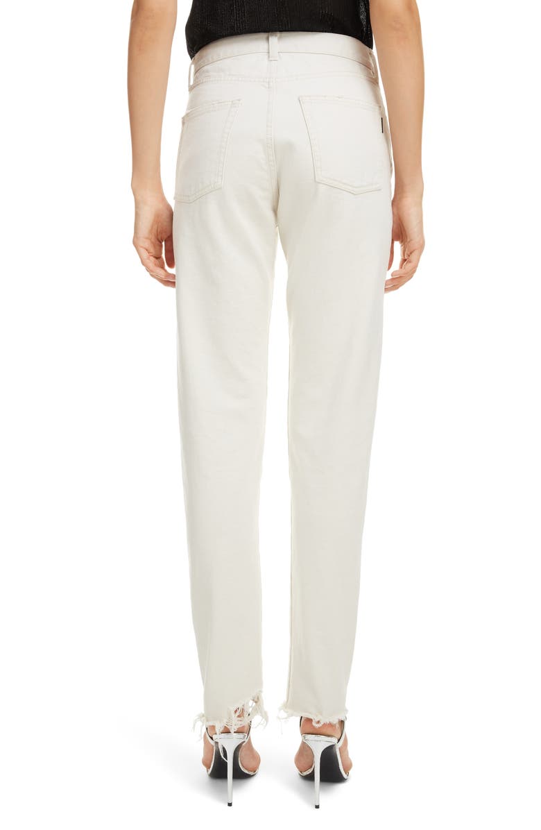 Saint Laurent High Waist Slim Jeans, Alternate, color,