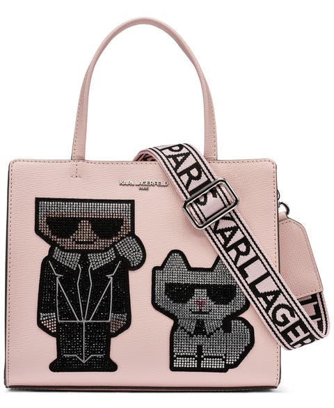 Maybelle Standing Karl and Choupette Satchel with Stones