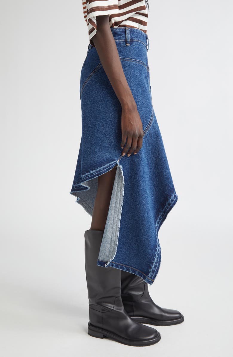 MONSE Twisted Denim Skirt, Alternate, color, Indigo