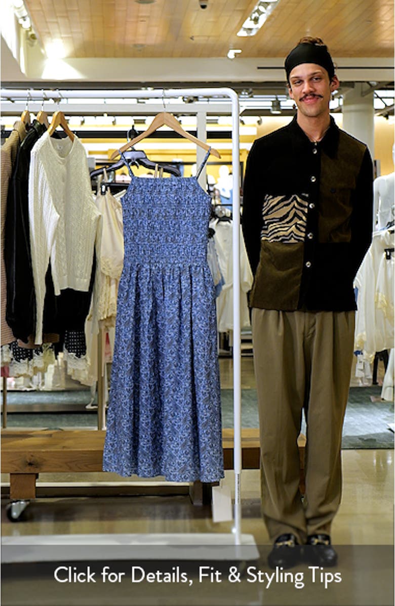 Paisley Print Smocked A-Line Dress, sales video thumbnail