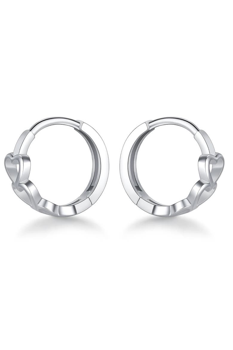 Heart Huggie Earrings, Alternate, color, Silver
