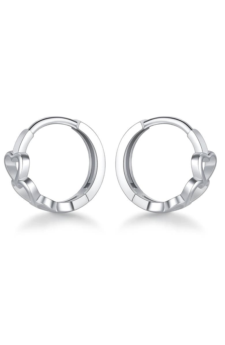 Donatello Gian Heart Huggie Earrings, Alternate, color, Silver