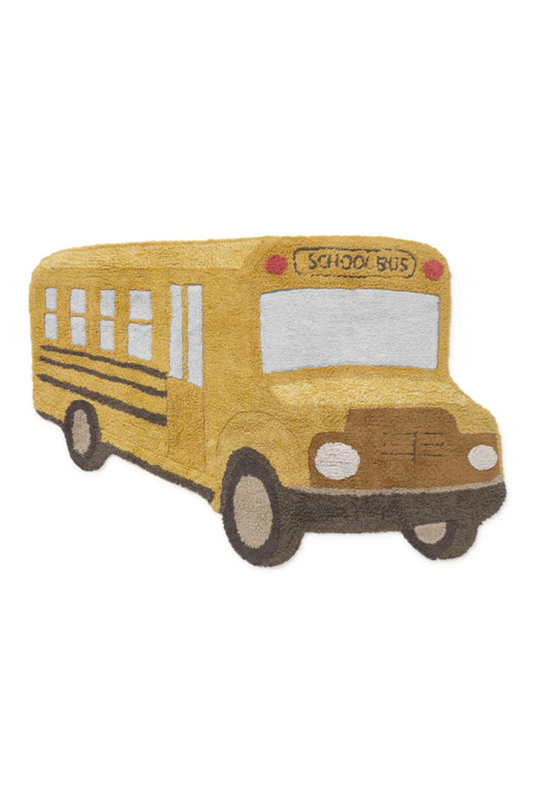 Kids' School Bus Rug, Main, color, YELLOW