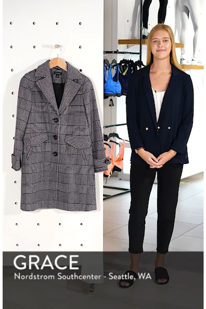 Plaid Mix Wool Coat video