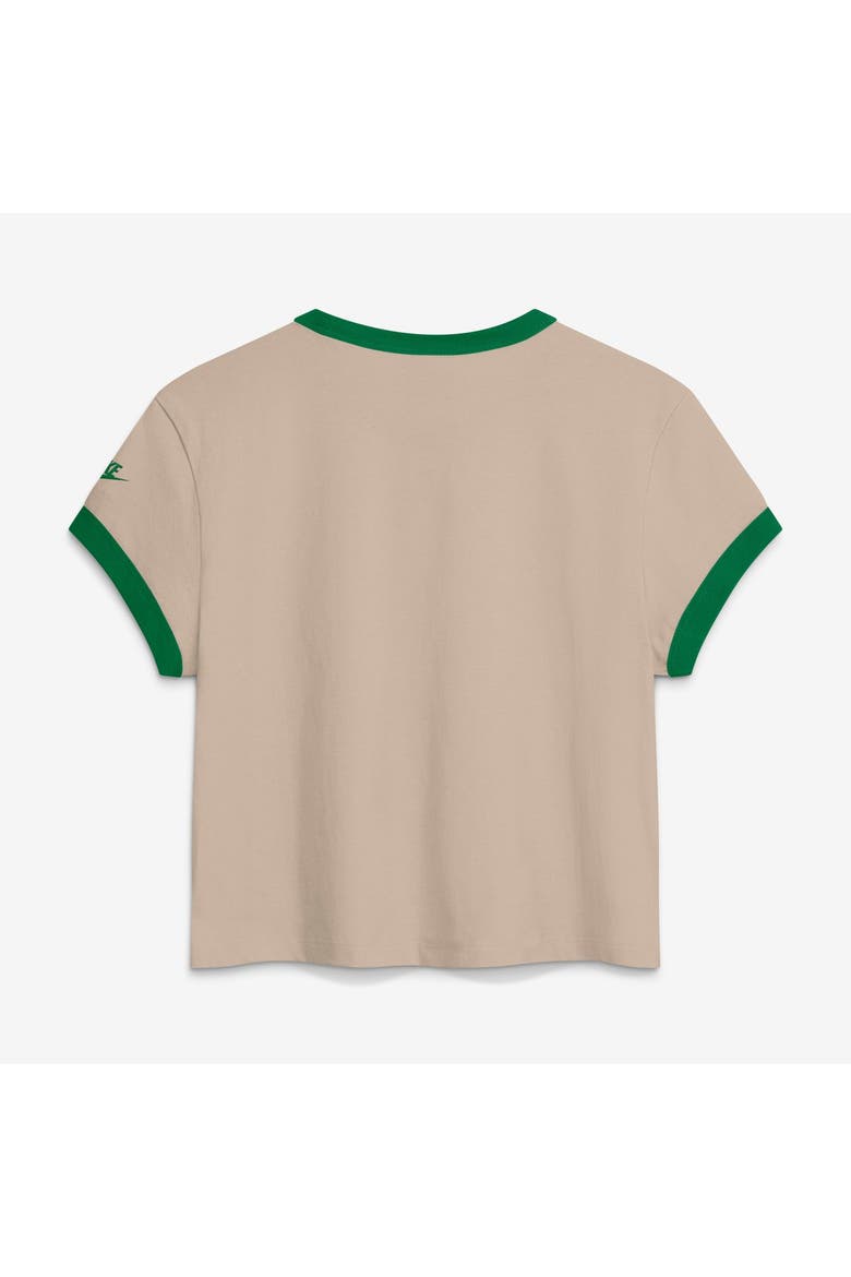 Women's Nike Cream Philadelphia Eagles Rewind Ringer Mod Cropped T-Shirt, Alternate, color, Cream