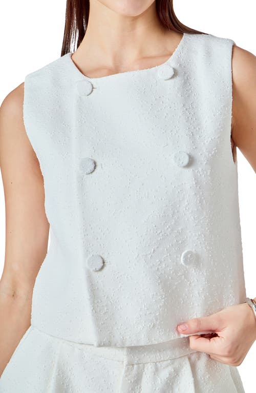 Endless Rose Double Breasted Crop Top In White