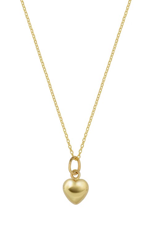 14K Gold 3D Heart Pendant Necklace