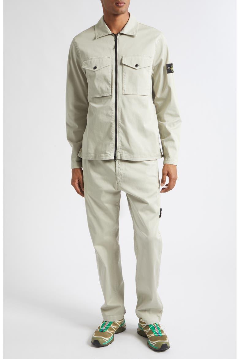 Stretch Cotton Overshirt, Alternate, color, V0095 SAND