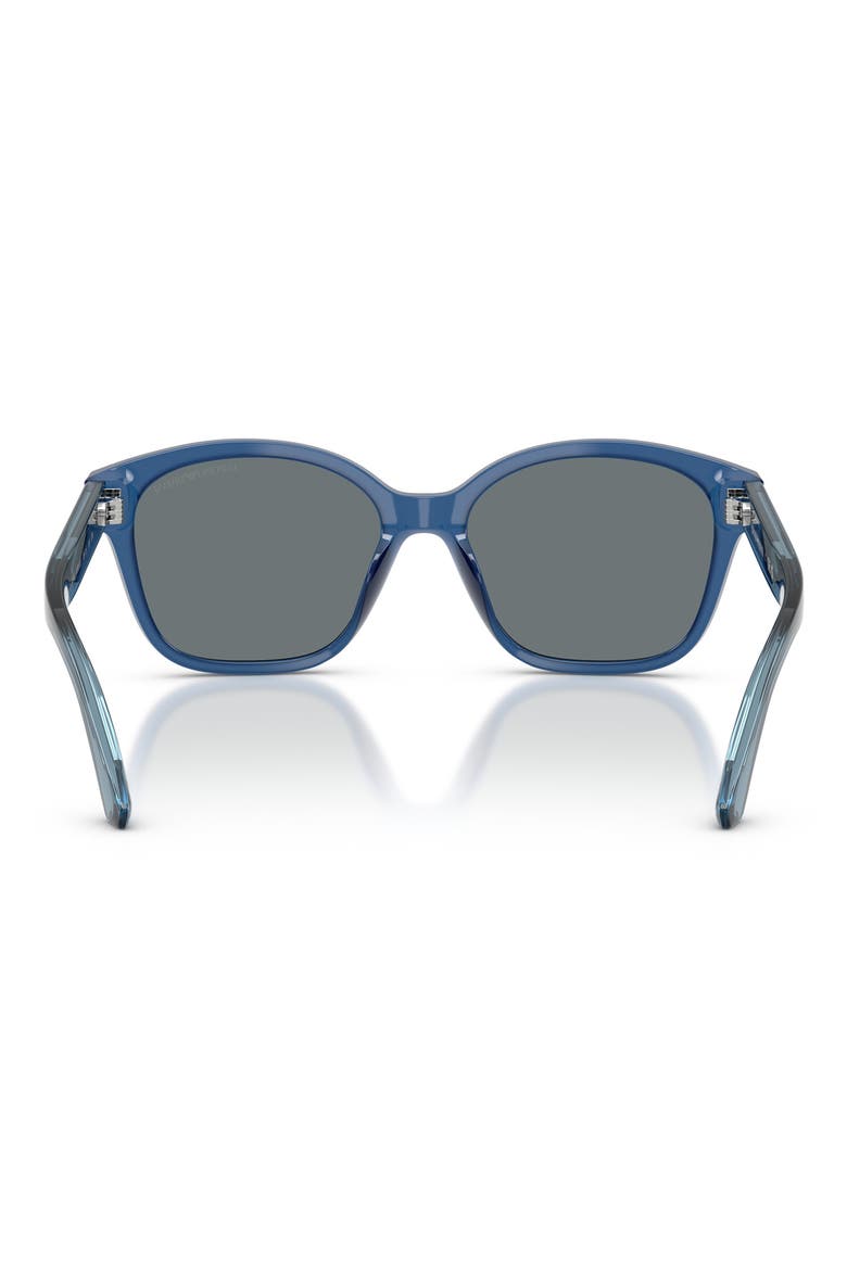 Kids' 49mm Small Cat Eye Sunglasses, Alternate, color, SHINY OPAL BLUE / DARK BLUE