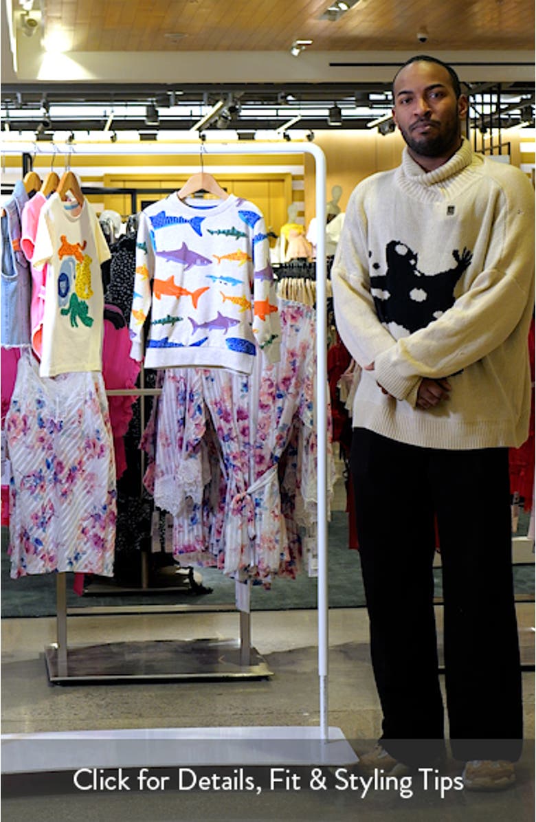 Kids' Shark Print Cotton Graphic Sweatshirt, sales video thumbnail