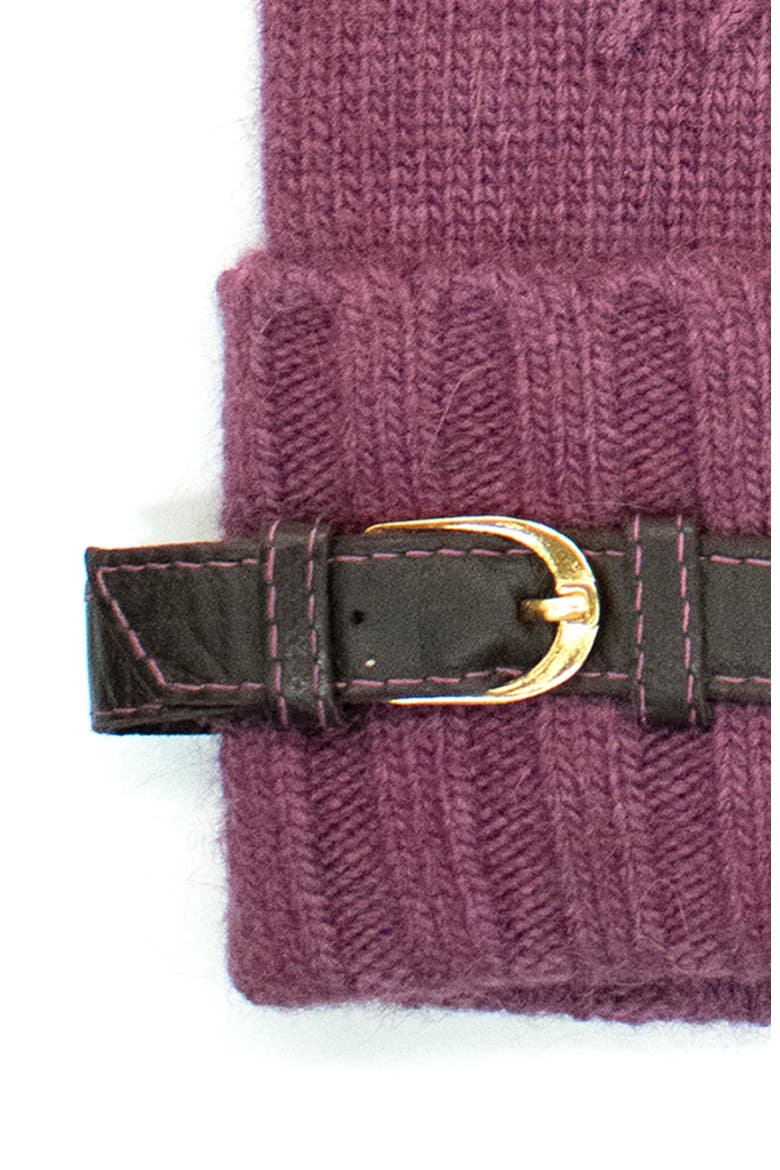 gloves with nappa belt, Alternate, color, DAMSON/TEAK