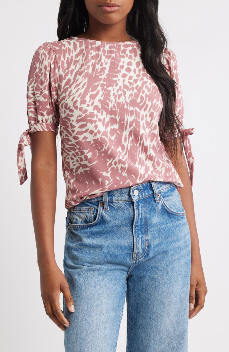 Friends Like These Tie Sleeve Top, Main, color, Pink