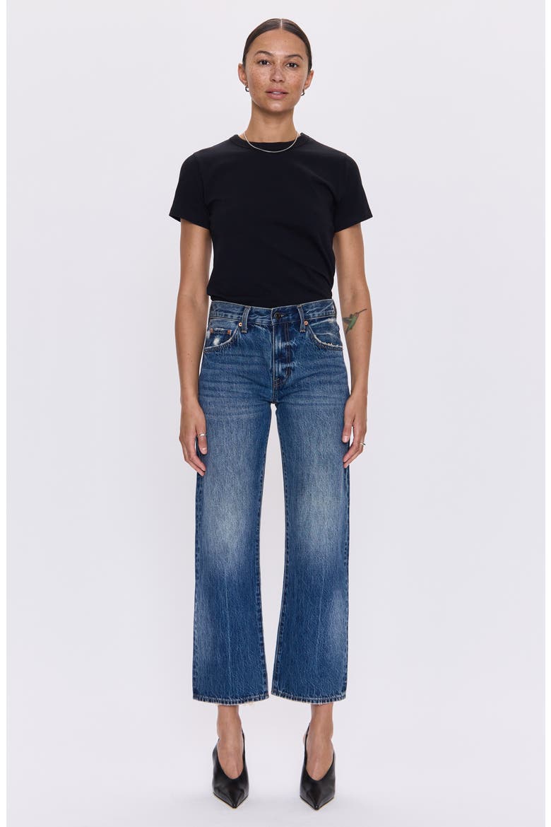 Lexi Distressed Studded Crop Barrel Jeans, Alternate, color, ARTISAN