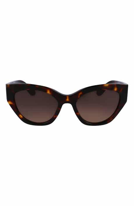 FERRAGAMO Classic Logo Tea Cup 55mm Cat Eye Sunglasses