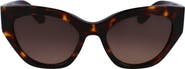 FERRAGAMO Classic Logo Tea Cup 55mm Cat Eye Sunglasses
