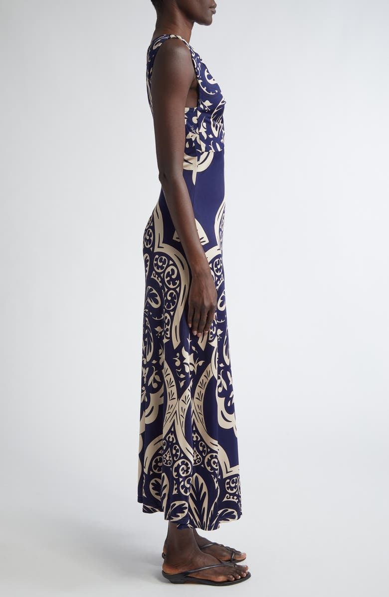 Johanna Ortiz Voyage Reversible Jersey Maxi Dress, Alternate, color, Palma Sevillana Navy/ Ecru