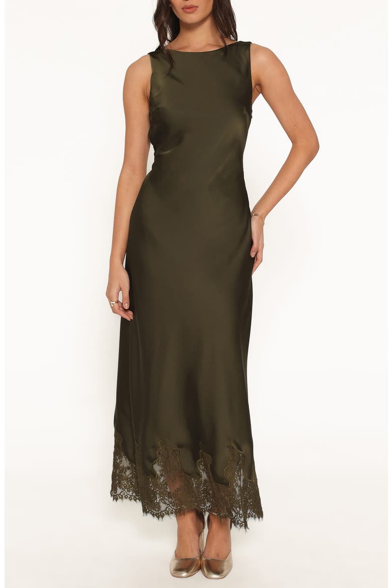 Honey Lace Hem Maxi Dress, Main, color, OLIVE