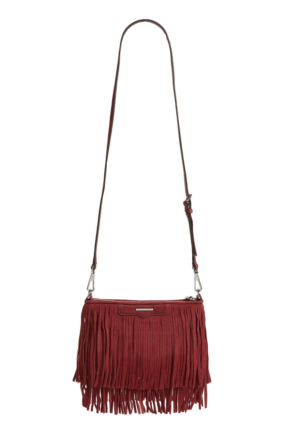 'Finn' Convertible Leather Clutch, Alternate, color, TAWNY PORT/ SILVER HRDWR