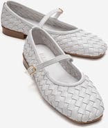 Forever & Always Shoes Yevora Leather Woven Strap Ballet Flat