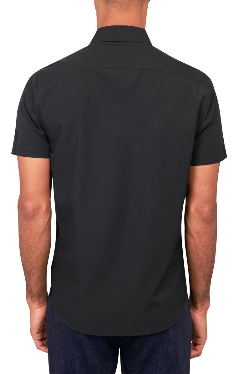CONSTRUCT Slim Fit Solid Four-Way Stretch Performance Short Sleeve Button-Down Shirt, Alternate, color,