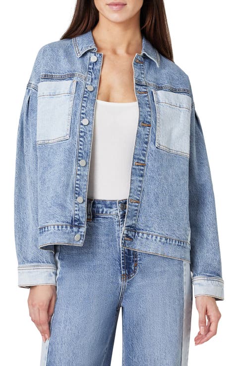 Colorblock Oversize Denim Trucker Jacket