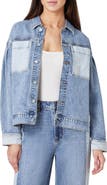 Habitual Colorblock Oversize Denim Trucker Jacket