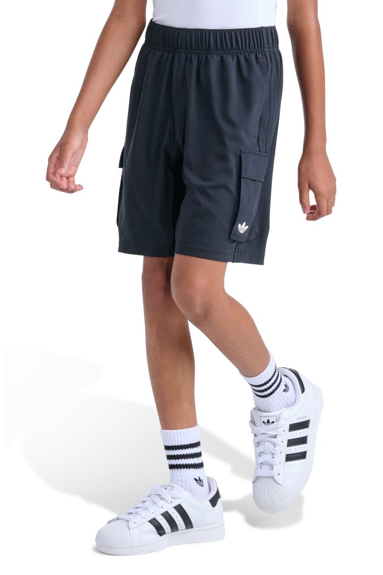 Kids' OG Recycled Polyester Twill Cargo Shorts, Alternate, color, BLACK