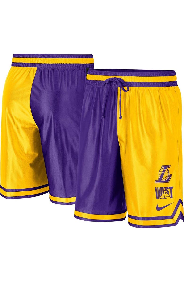 Nike Men's Nike Gold/Purple Los Angeles Lakers Courtside Versus Force Split DNA Performance Shorts, Main, color, Gold
