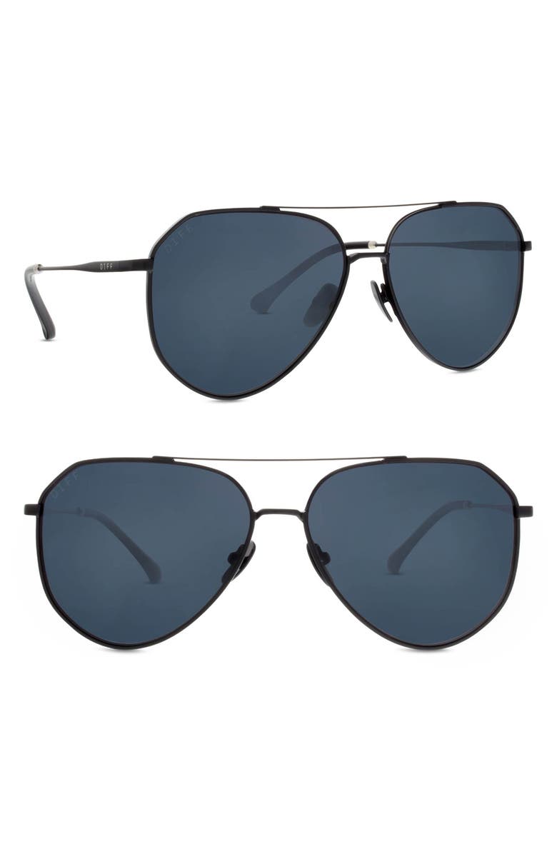 DIFF Dash 61mm Polarized Aviator Sunglasses, Main, color, 
