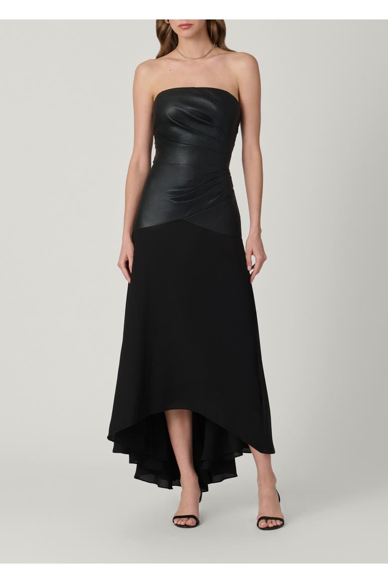 Midnight Rustin Faux Leather Dress, Main, color, Jet